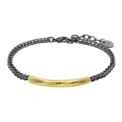 Chimiama Bracciale Acciaio Pvd Nero e Giallo