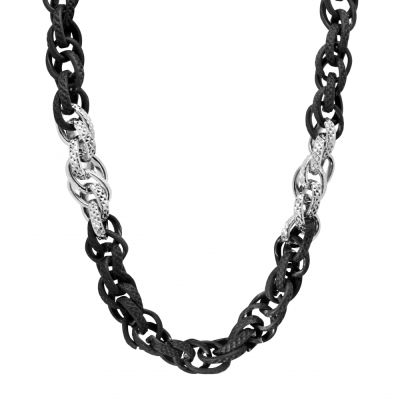 Chimiama Collana Acciaio Pvd Nero e Silver