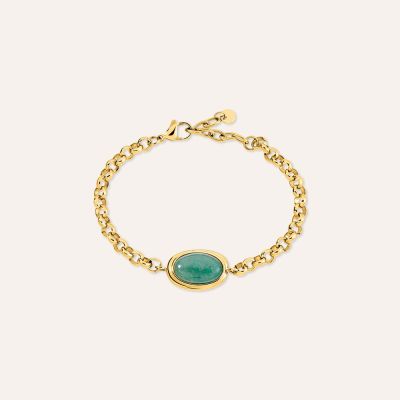 Stroili Bracciale Acciaio Gold con Avventurina
