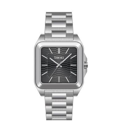 Stroili Solo Tempo Acciaio Quadrante Nero Time Square