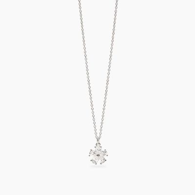 Mabina Collana Argento Fiore Zirconi Bianchi