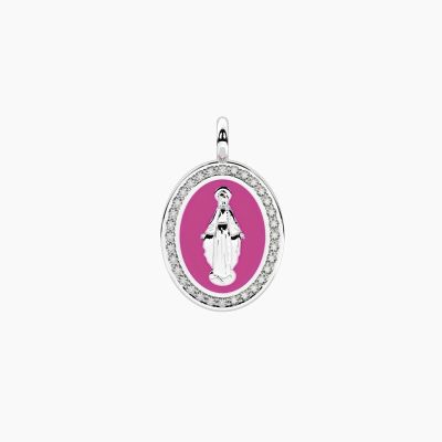 Kidult Ciondolo Madonnina Rosa Acciaio By You