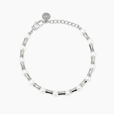Kidult Bracciale Acciaio con Perle Conchiglia