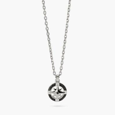 Kidult Collana Acciaio Rosa Dei Venti Nera