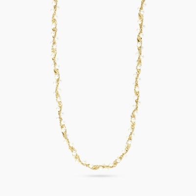 Kidult Collana Acciaio Gold con Perle Conchiglia