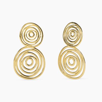 Kidult Orecchini Acciaio Gold Pendenti Vortice