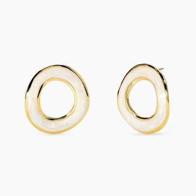 Kidult Orecchini Cerchio Smaltato Acciaio Gold