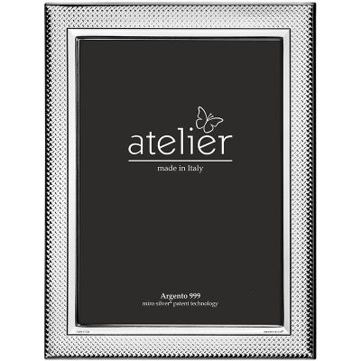 Atelier Cornice Laminato Argento e Legno 18X24