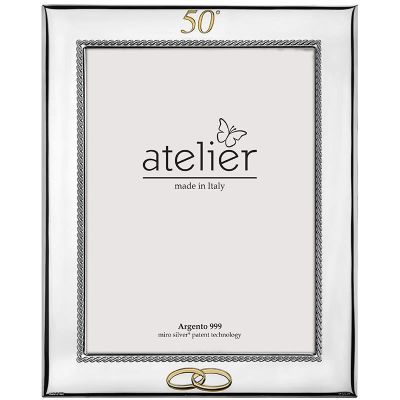 Atelier Cornice 50° LAminato Argento e Legno 18X24