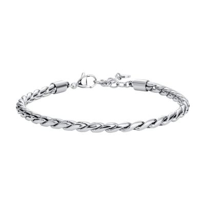 Luca Barra Bracciale Catena Acciaio 4 mm