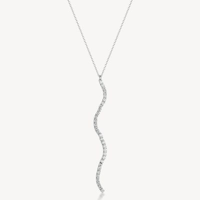 Brosway Collana Acciaio Pendente S di Zirconi Bianchi