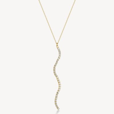 Brosway Collana Acciaio Gold Pendente S di Zirconi Bianchi