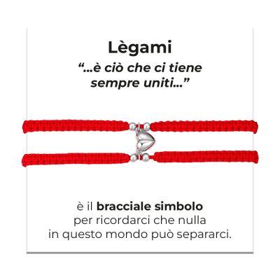 Luca Barra 2 Bracciali Corda Coreana Rossa e Cuore