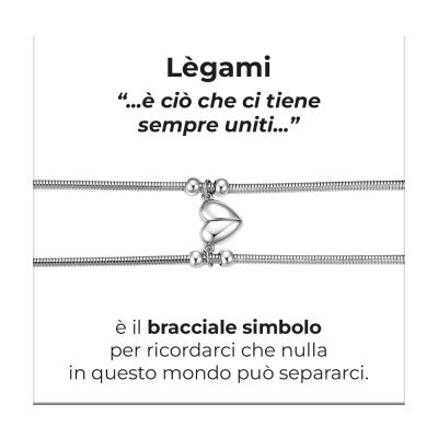 Luca Barra 2 Bracciali Acciaio Cuore Calamitato