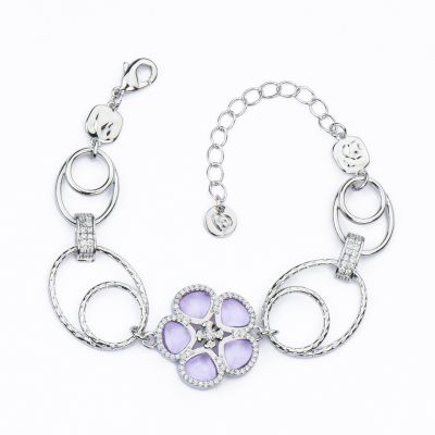 Barbieri Bracciale Metallo Rodiato Primula Lilla