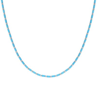 Luca Barra Collana Acciaio Pietre Turchesi ed Ematite