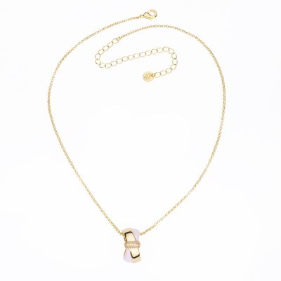 Barbieri Collana Metallo Dorato Smalto e Zirconi