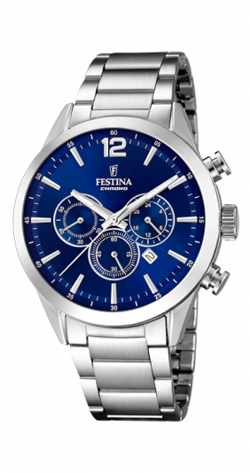 Festina Orologio Uomo Cronografo Acciaio Quadrante Blu