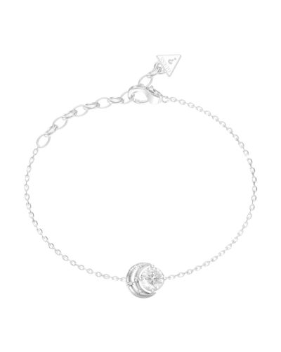 Guess Bracciale Acciaio Luna con Zircone Bianco