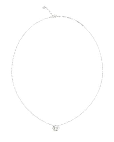 Guess Collana Acciaio Luna con Cristallo Bianco
