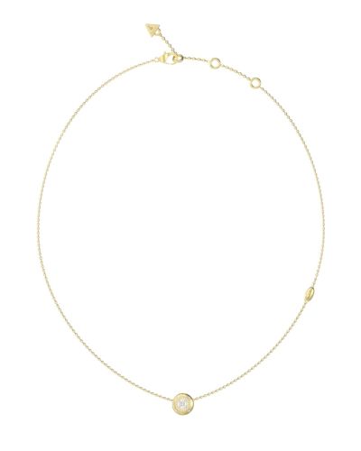 Guess Collana Acciaio Gold con Zirconi Bianchi
