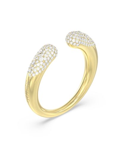 Guess Anello Acciaio Gold con Zirconi Bianchi