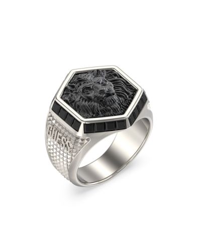 Guess Anello Acciaio con Testa di Leone
