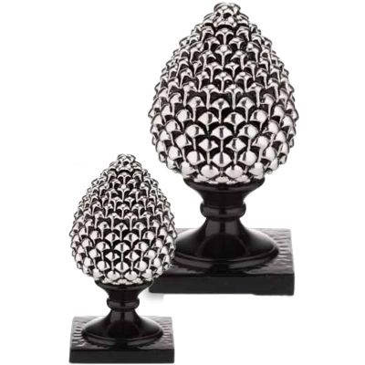 Valenti Pigna Portafortuna Argento Base Nera 24 cm