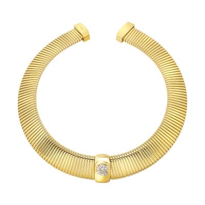 Breil Collana Tubogas Acciaio Gold con Zircone Bianco