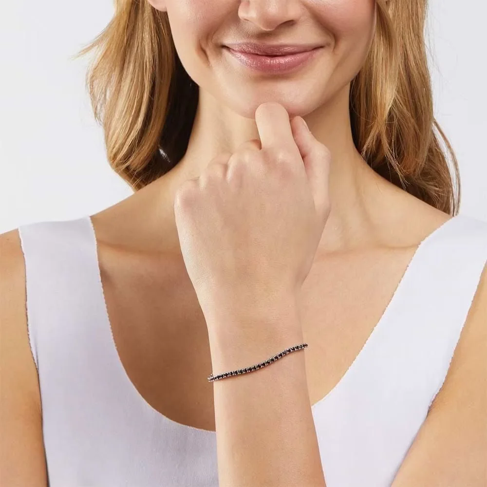 Bracciali Tennis Stroili Tennis Nero Diamanti Stroili Oro Tennis