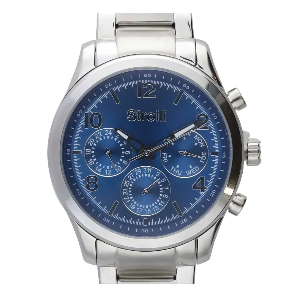 Stroili Orologio Acciaio Multifunzione Uomo Quadrante Blu 1619309