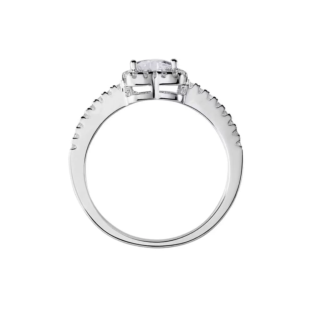 Anello stroili oro bianco e zirconi outlet