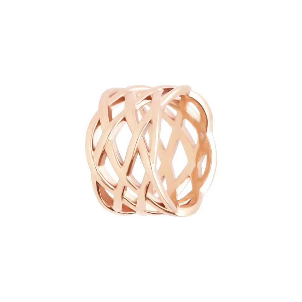 1668778 Stroili Anello Donna Acciaio Rosato Intrecciato Lady Code