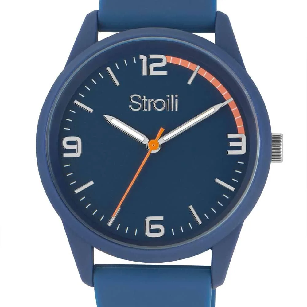 Stroili Orologio Uomo Solo Tempo Gomma Blu Malta 1674249 Stainless