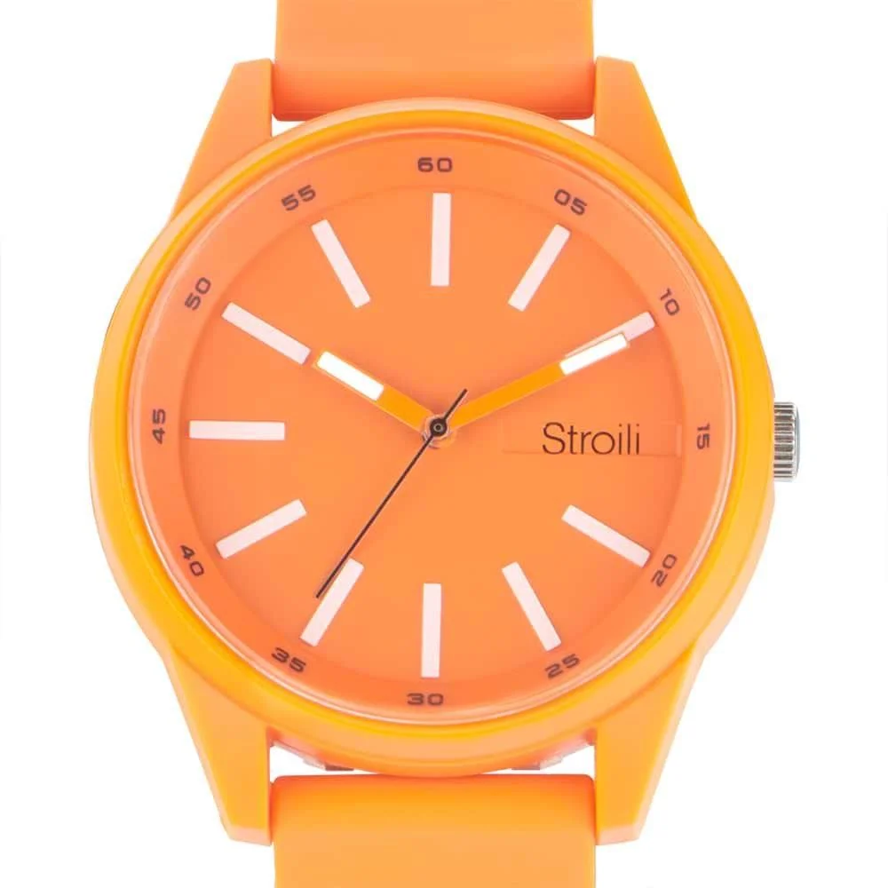 Stroili Orologio Silicone Arancione Quadrante Arancione Mumbai 1674254 Stainless Gioiellerie