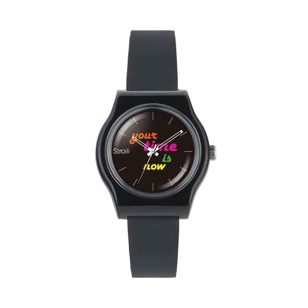 Stroili Orologio Silicone Nero Quadrante Nero Milano 1674259