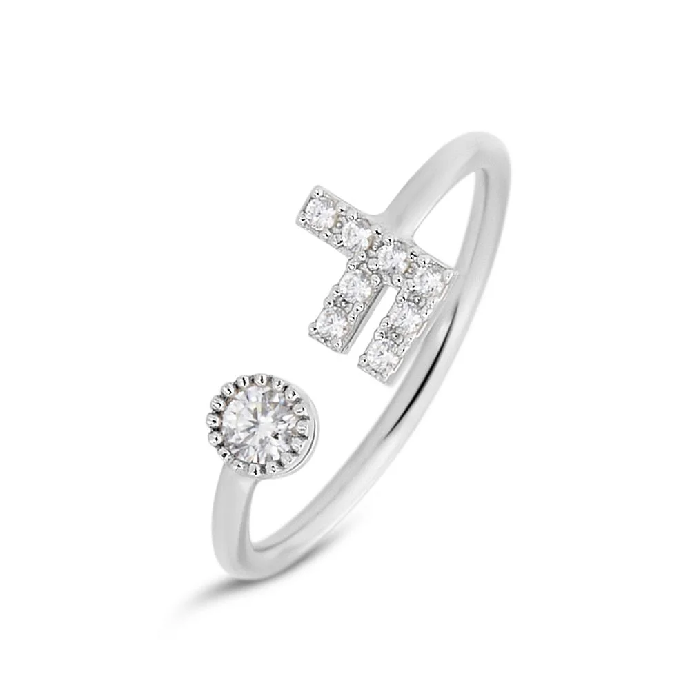 Stroili Anello Regolabile Argento Lettera e Cristallo 1683967 Stainless Gioiellerie