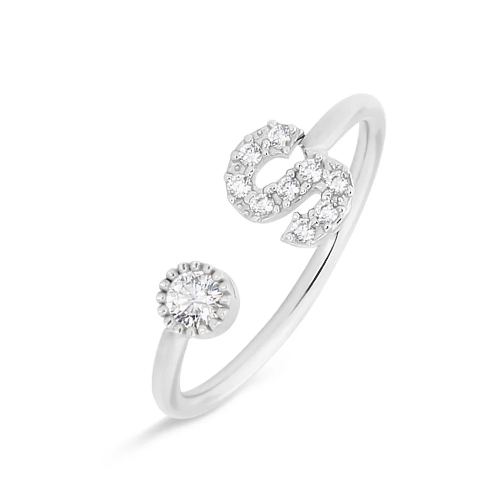 Stroili Anello Regolabile Argento Lettera e Cristallo 1683967 Stainless Gioiellerie