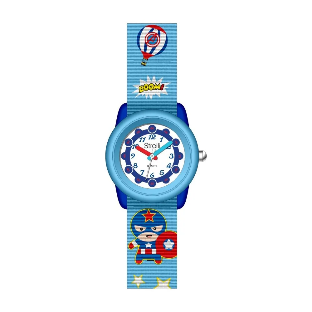 Stroili Orologio Kids Solo Tempo Gomma e Tessuto Celeste 1693664 Stainless Gioiellerie