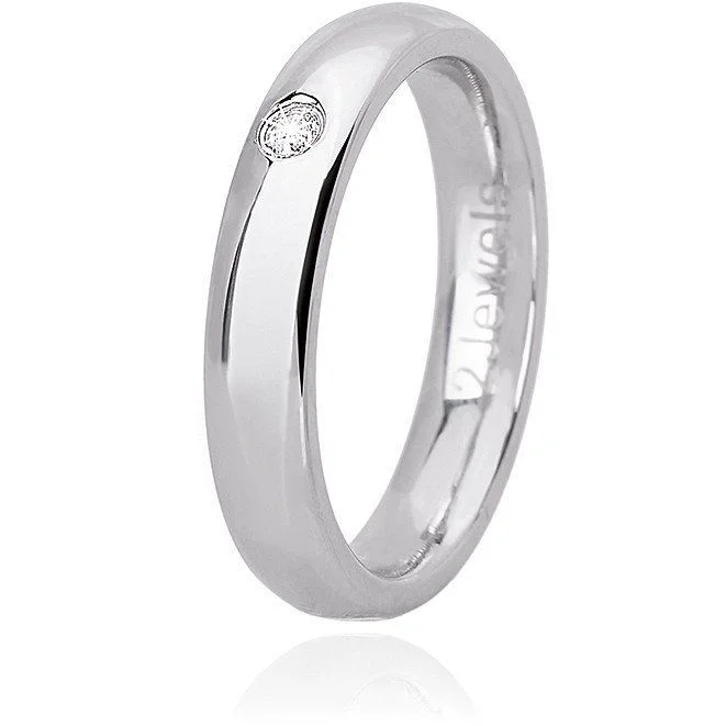 221066 2 Jewels Anello Donna Acciaio con Zircone Love Rings Stainless Gioiellerie