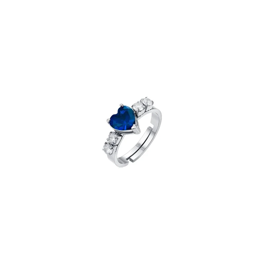 Anello cuore blu store
