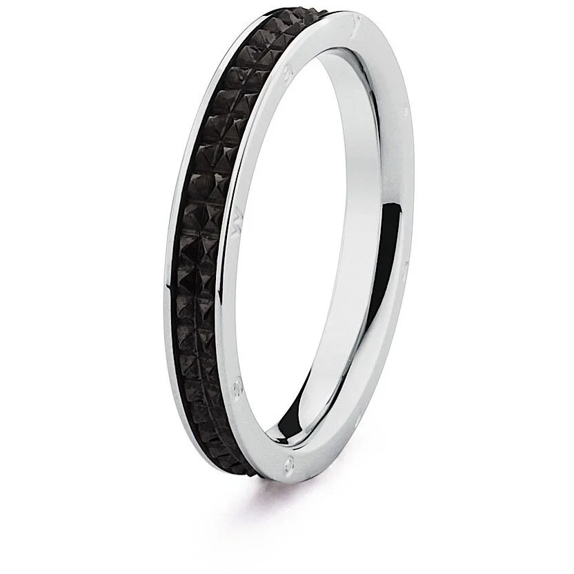Brosway Anello Uomo Acciaio Pvd Nero Lucido Bullet BUL33 Stainless Gioiellerie