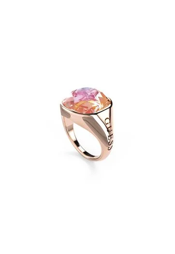 Guess Anello Chevalier Donna Acciaio Rose Cristallo Rose JUBR01124JWRGPK Stainless Gioiellerie