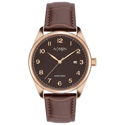 Amen Orologio Solo Tempo Uomo Marrone Anno Zero WAZRMM Stainless Gioiellerie