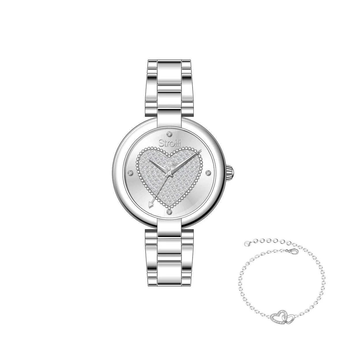 Stroili Set Orologio Bracciale Acciaio Solo Tempo Verona 1693289 Stainless Gioiellerie