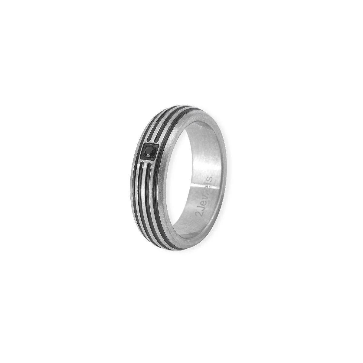 Anello uomo sale acciaio nero