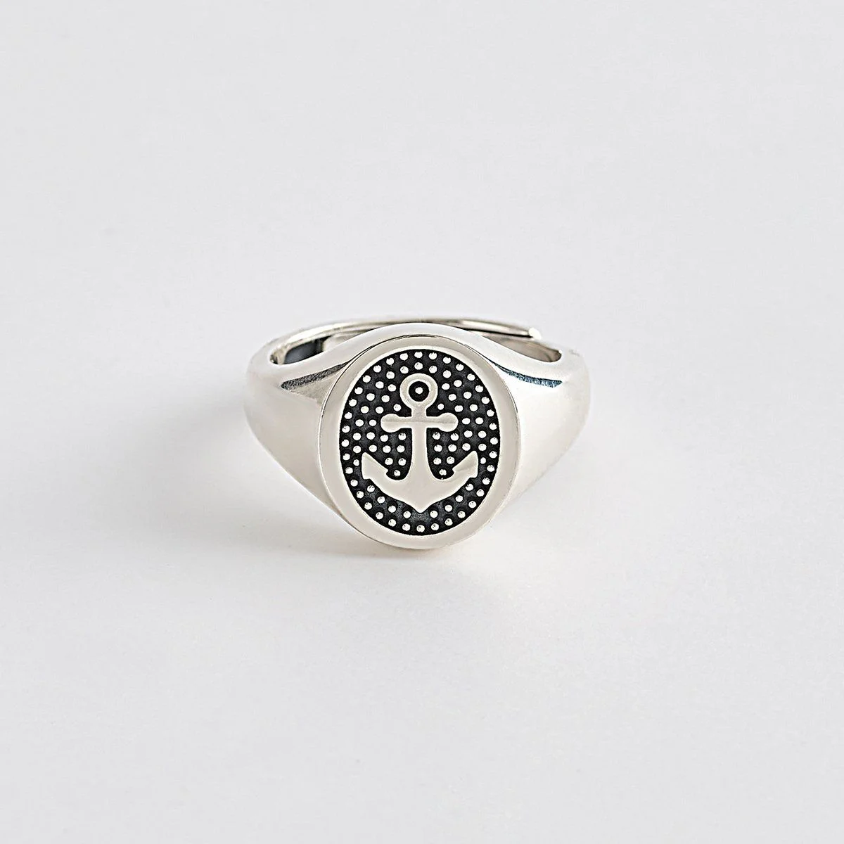 523225 Mabina Anello Uomo Argento Ancora Stainless Gioiellerie