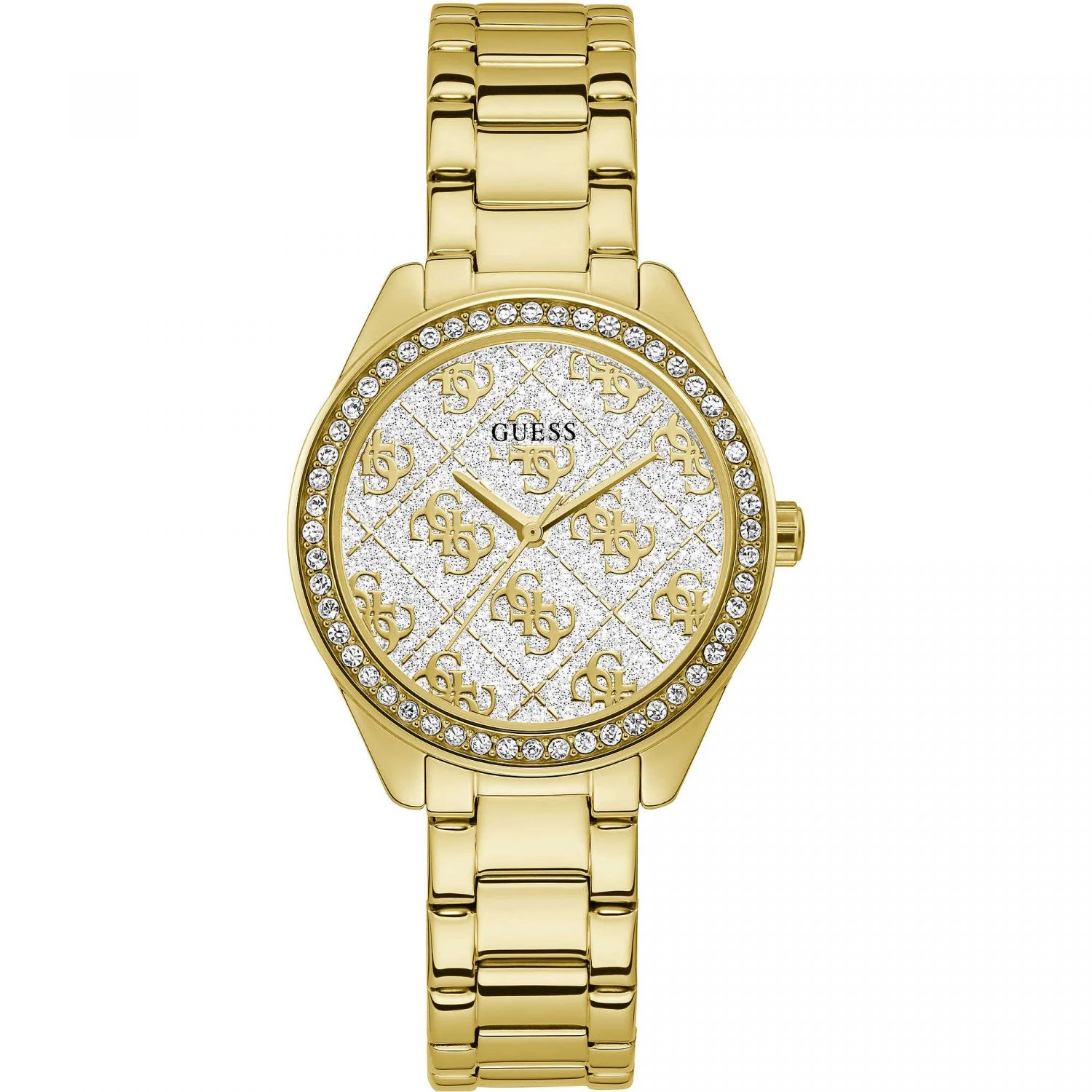 Guess Orologio Solo Tempo Donna Acciaio Dorato e Zirconi Stainless