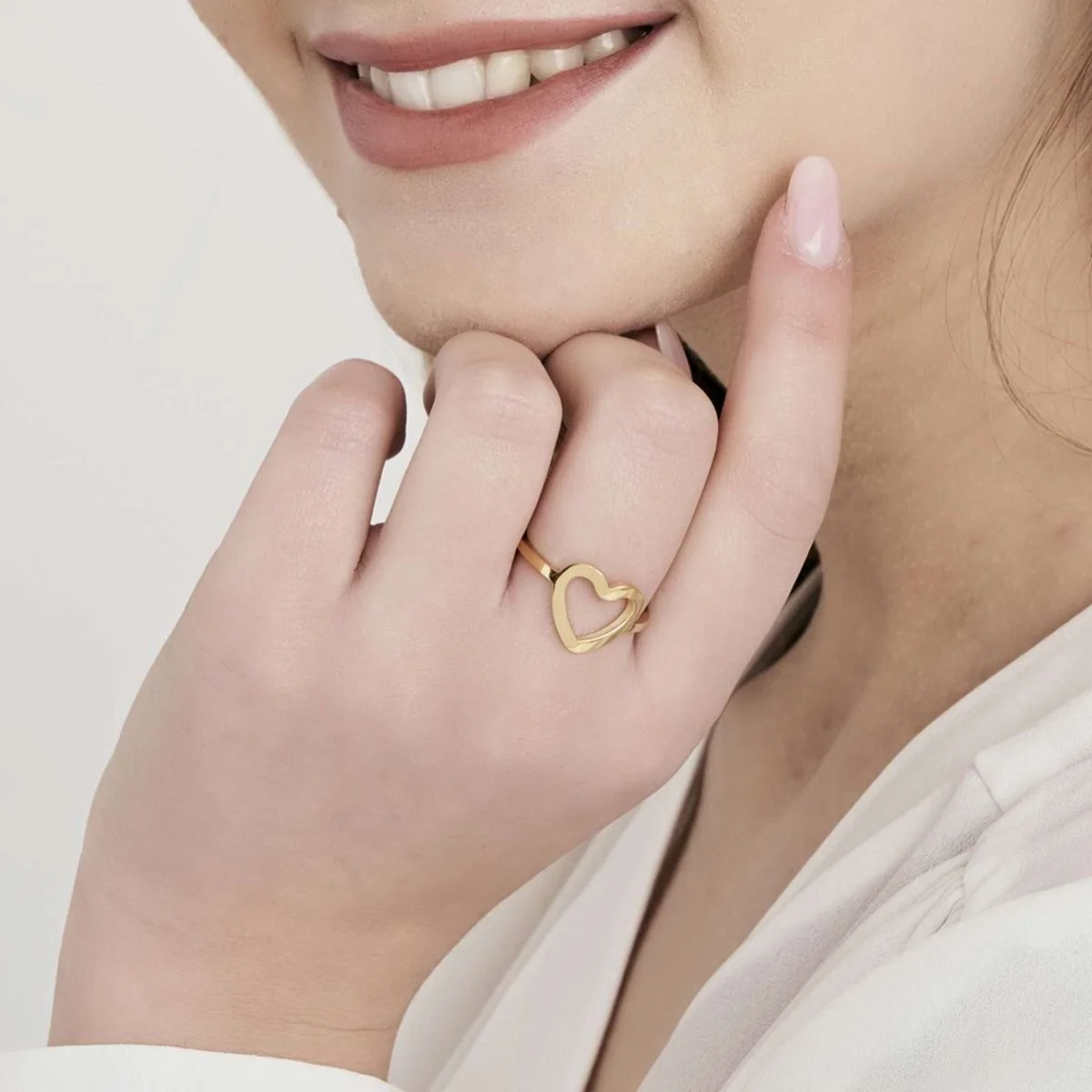 Luca Barra Anello Regolabile Donna Acciaio Gold Cuore ANK312