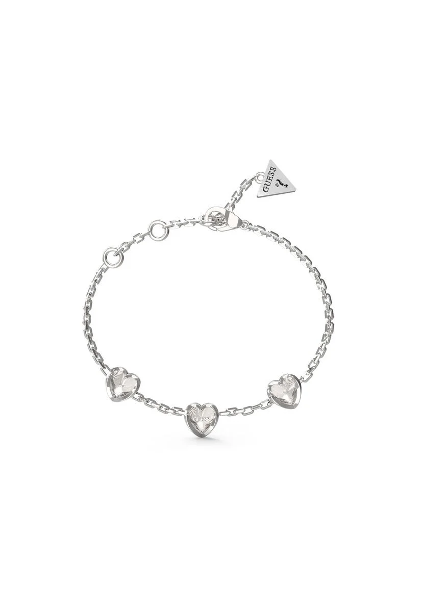 Guess Bracciale Acciaio Catena con Cuori JUBB04611JWRHS